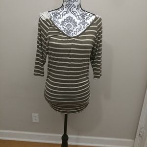 Rue21 striped 3/4 sleeve Top